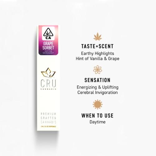 Grape Sorbet 0.5g Vape Pen from CRU Cannabis on