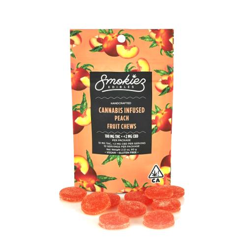 Peach Vegan Fruit Chews 0.1g Gummy from Smokiez Edibles on